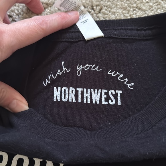 Wish You Were Northwest The Rain Won't Stop Us T-Shirt Black Small - Picture 4 of 5